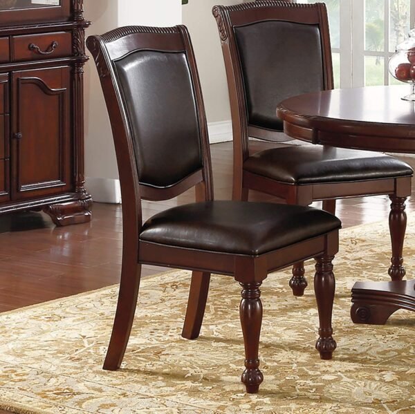 Majestic Royal 9pc Dining Set – Formal Double Pedestal Table with 8 Upholstered Chairs - Image 9