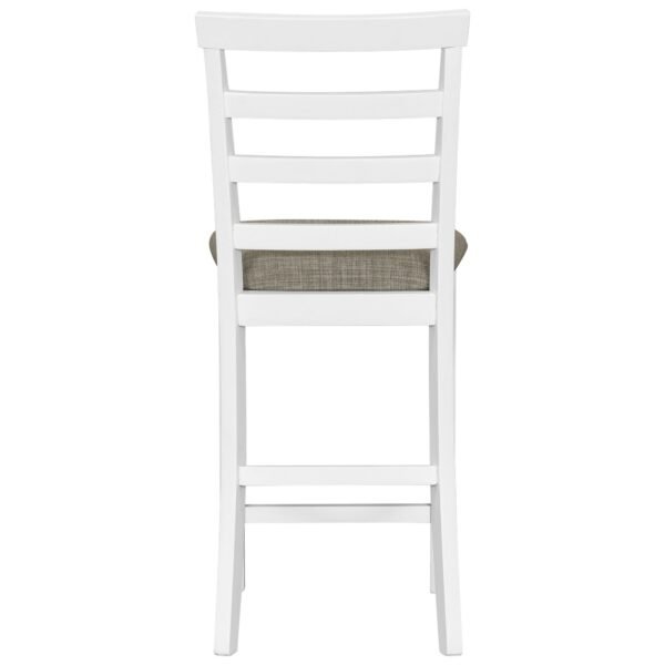 TREXM 5-Piece Counter Height Dining Set with Wine Rack & Glass Holders – Brown & Whitewash - Image 7
