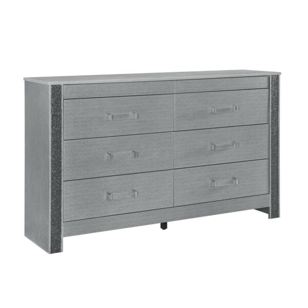 Lorenzo Silver 5-Piece King Bedroom Set with Built-In Lighting & Storage – Contemporary Glam Style - Image 3