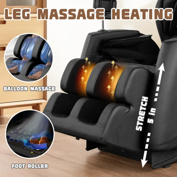 Massage Chair with Zero Gravity, Massage Chair Recliner with Heating, Airbags, Foot Roller，Bluetooth Speaker - Image 3