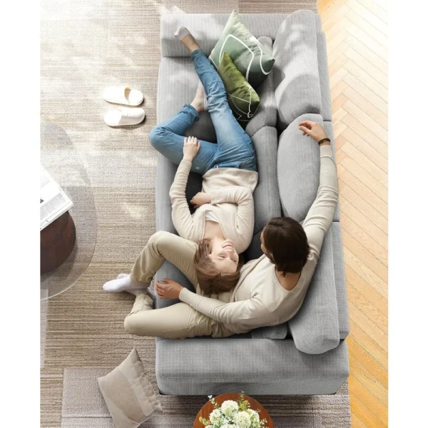3 Seater Sofa Couch, 89" Modern Couch, Comfy Sofa with Supportive Futon &Thickened Cushion, Removable & Washable Covers, Sofa - Image 3
