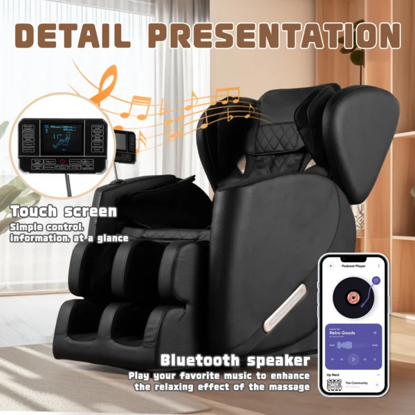 Massage Chair with Zero Gravity, Massage Chair Recliner with Heating, Airbags, Foot Roller，Bluetooth Speaker - Image 2