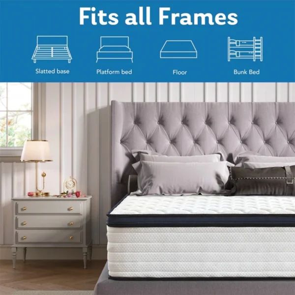 Queen Size Mattress Gel Memory Foam Hybrid Mattress , Pressure Relief, Medium Firm Comfort, Motion Isolation, Mattress in a box - Image 4