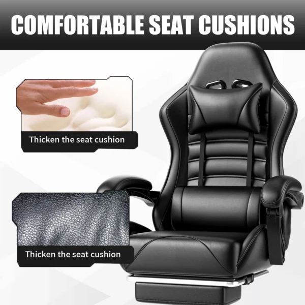 Ergonomic Gaming Chair with Footrest, Racing Style Video Game Chair for Adults, Reclining Gamer Chair Office Chair - Image 4