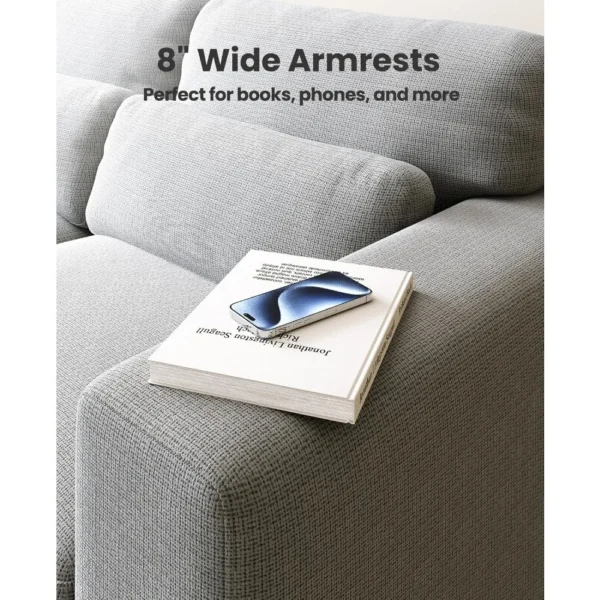 3 Seater Sofa Couch, 89" Modern Couch, Comfy Sofa with Supportive Futon &Thickened Cushion, Removable & Washable Covers, Sofa - Image 6