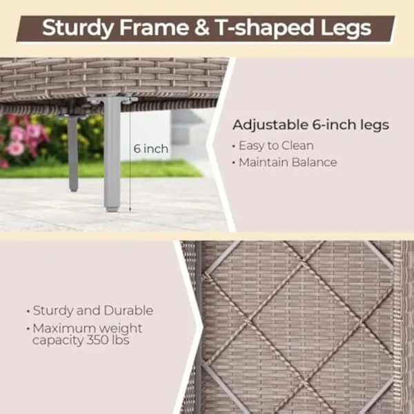 3-Piece PE Rattan Patio Furniture Set with Cushions & Coffee Table - Image 4